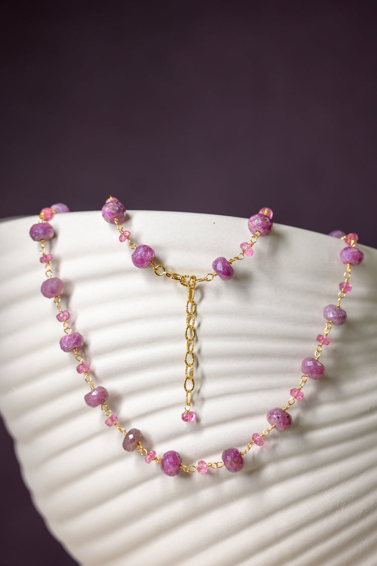 Petunia Sapphire Rubellite Necklace