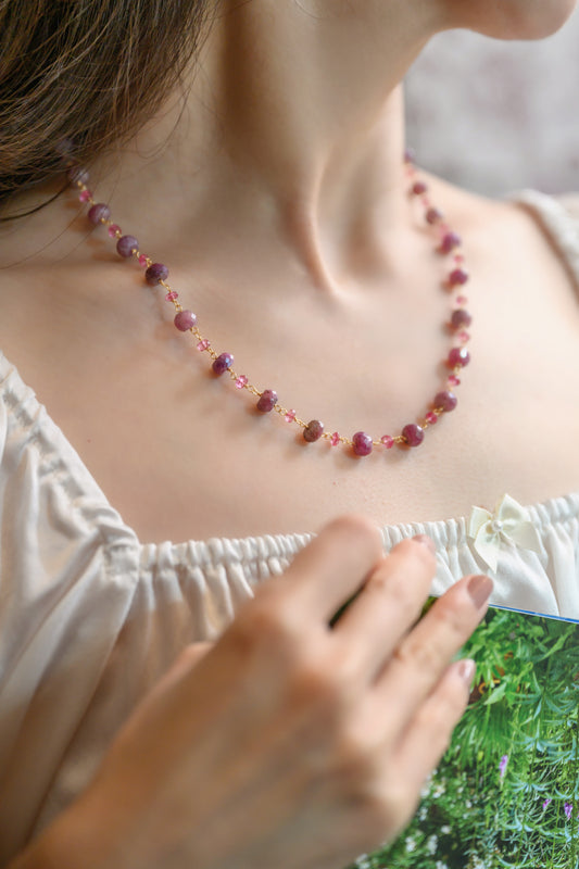 Petunia Sapphire Rubellite Necklace