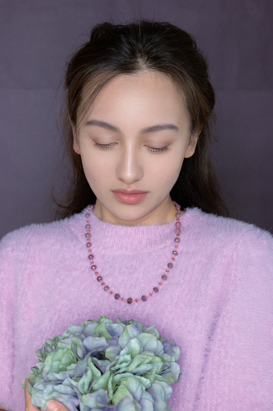 Petunia Sapphire Rubellite Necklace