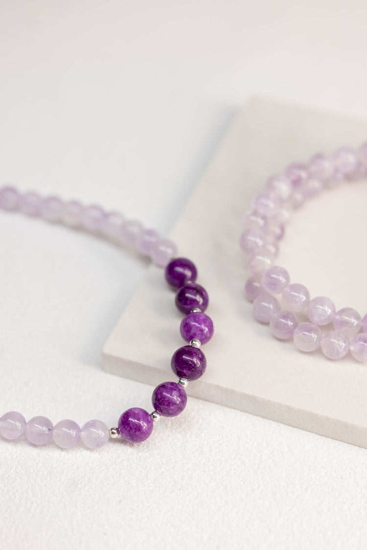 Prismatic Thought Double-lined Bracelet | Lavender Amethyst Sugilite(A)
