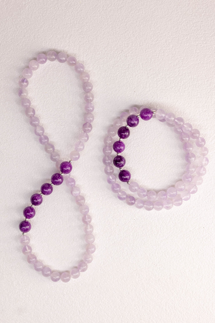 Prismatic Thought Double-lined Bracelet | Lavender Amethyst Sugilite(A)