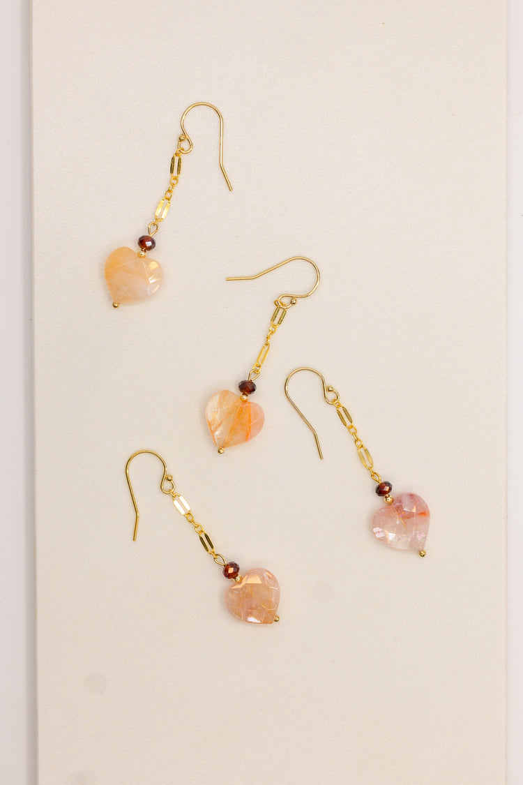 Whisper of Love Earrings | Red Hematoid Quartz