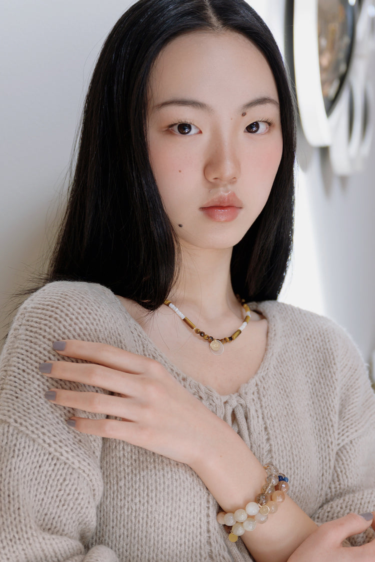 [Final Sale] Reef Gleam Necklace | Capiz Shell Coin and Logo Pendant