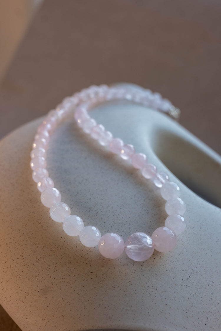 Rose Resonance:Necklace | Madagascar Rose Quartz (AA)