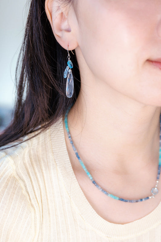 SKS Drop Earrings | Aquamarine Topaz