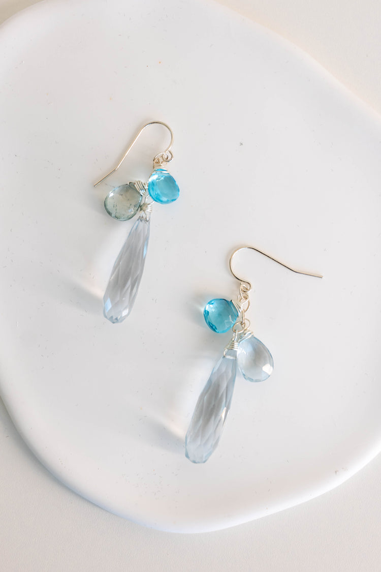 SKS Drop Earrings | Aquamarine Topaz