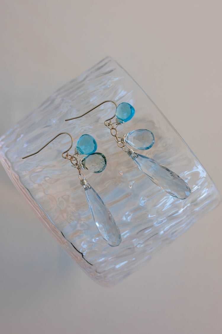 SKS Drop Earrings | Aquamarine Topaz
