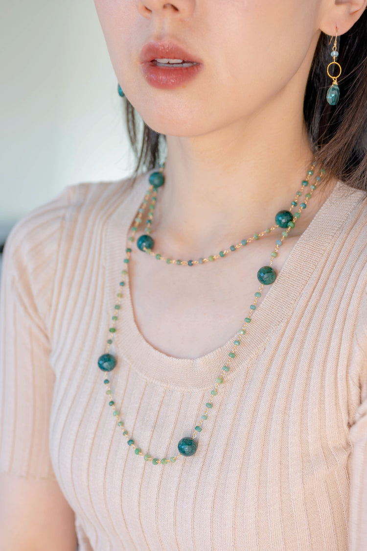 SKS Long Necklace | Emerald