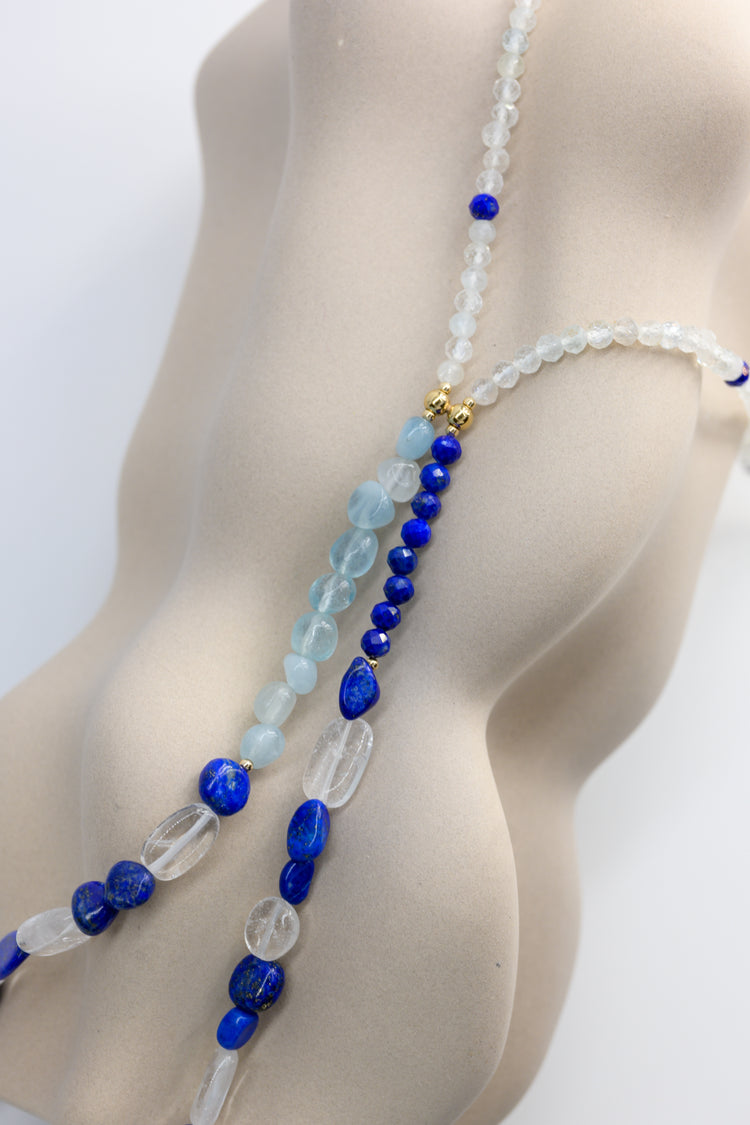 Seabreeze 7IN1 Necklace | Aquamarine Lapis Topaz