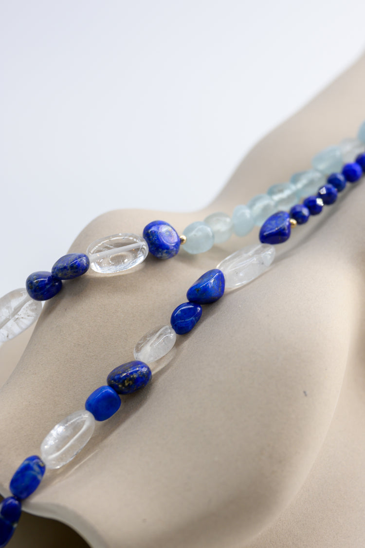 Seabreeze 7IN1 Necklace | Aquamarine Lapis Topaz