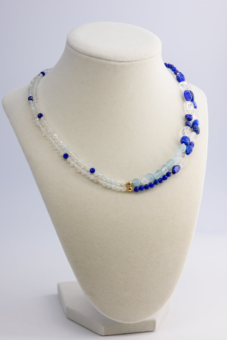 Seabreeze 7IN1 Necklace | Aquamarine Lapis Topaz