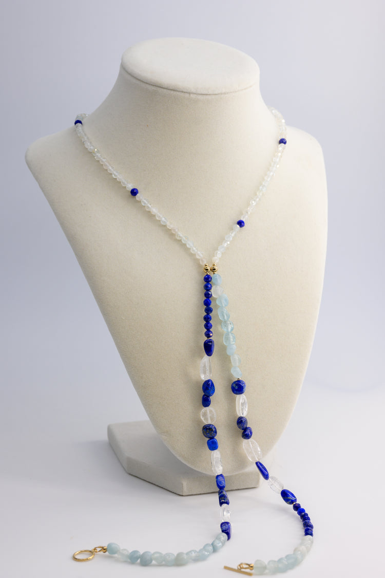 Seabreeze 7IN1 Necklace | Aquamarine Lapis Topaz