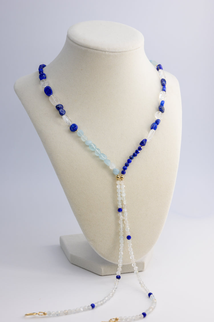 Seabreeze 7IN1 Necklace | Aquamarine Lapis Topaz