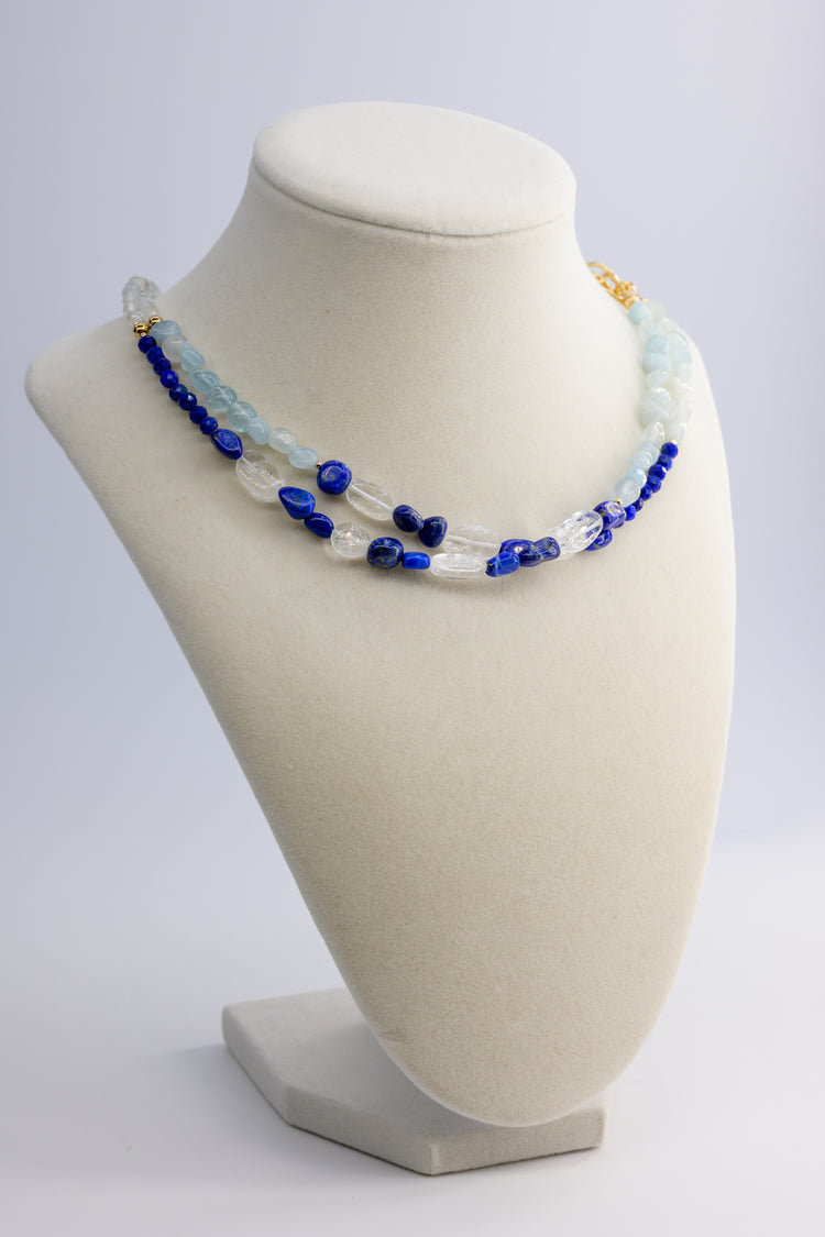 Seabreeze 7IN1 Necklace | Aquamarine Lapis Topaz