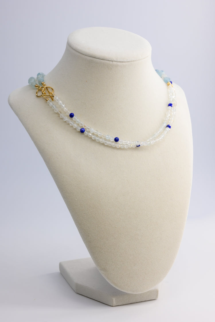 Seabreeze 7IN1 Necklace | Aquamarine Lapis Topaz