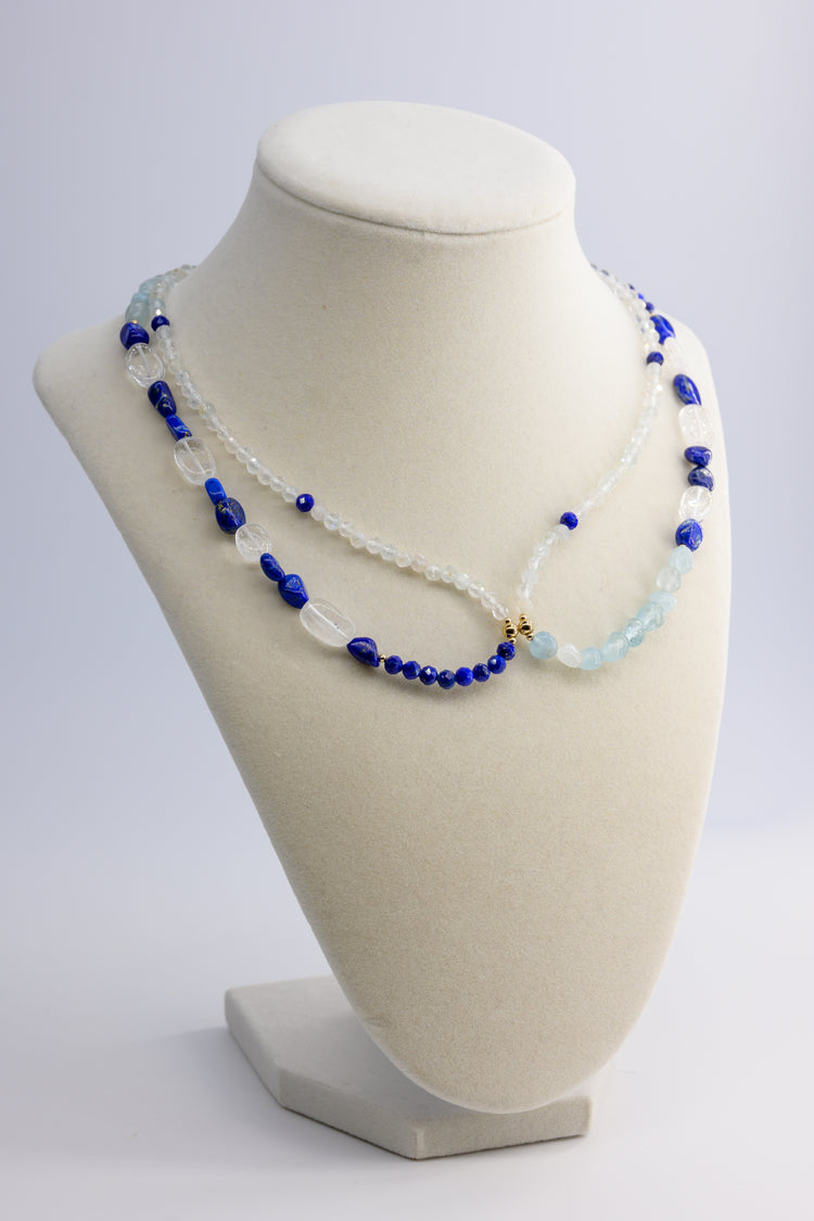 Seabreeze 7IN1 Necklace | Aquamarine Lapis Topaz