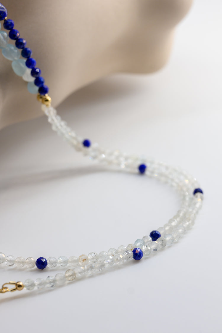 Seabreeze 7IN1 Necklace | Aquamarine Lapis Topaz