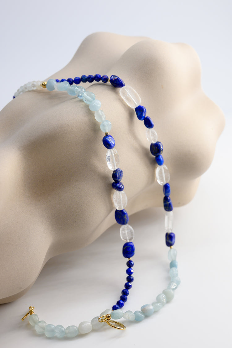 Seabreeze 7IN1 Necklace | Aquamarine Lapis Topaz