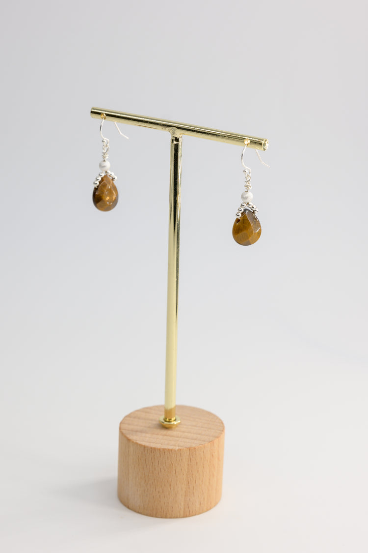 Sea of the Brave Tiger Eye Drop Earrings