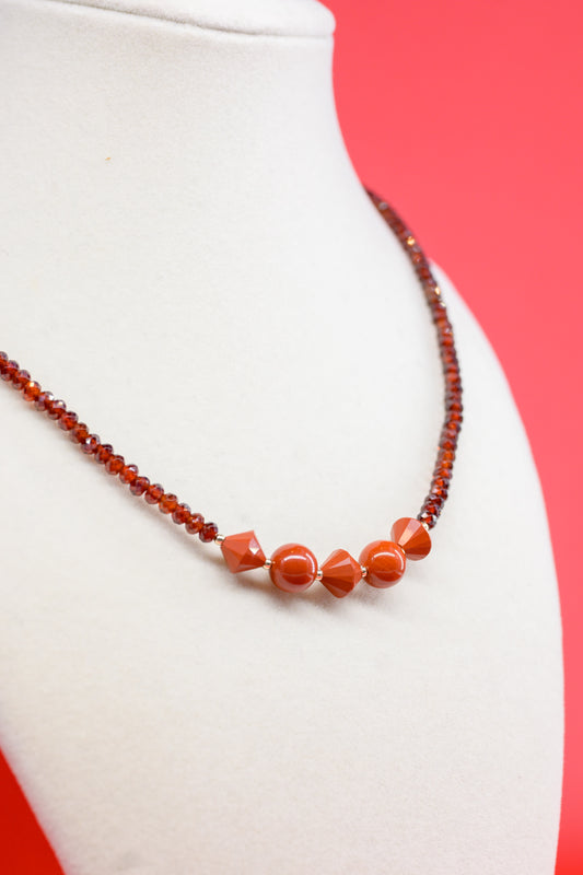 [Final Sale] Searing Spark Necklace | Red Jasper Hessonite