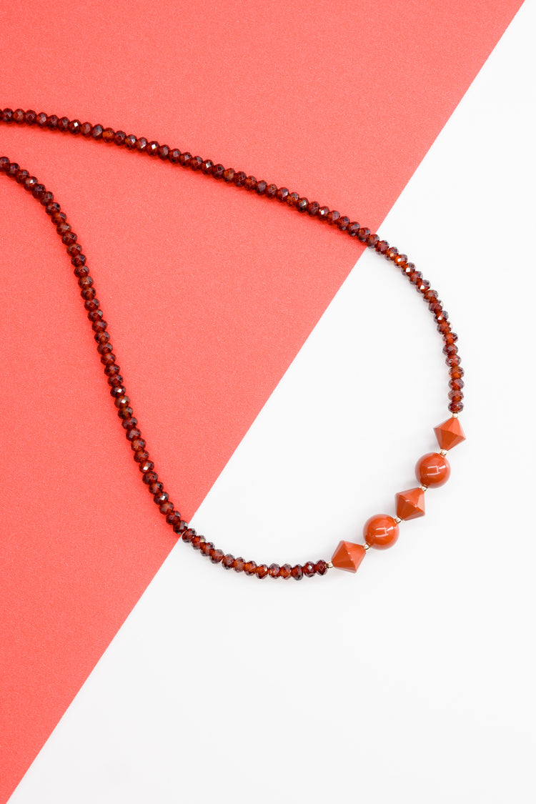 Searing Spark Necklace | Red Jasper Hessonite