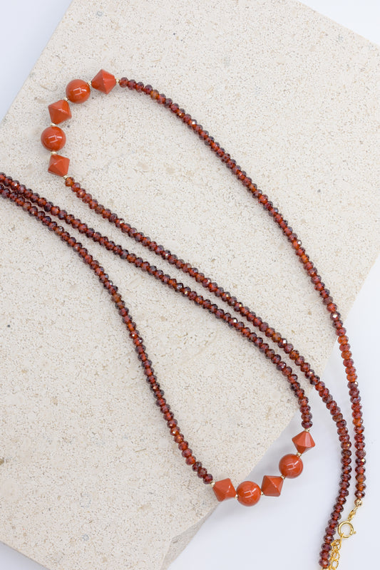 Searing Spark Necklace | Red Jasper Hessonite