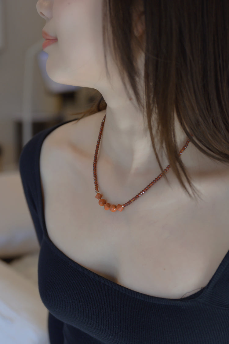 Searing Spark Necklace | Red Jasper Hessonite