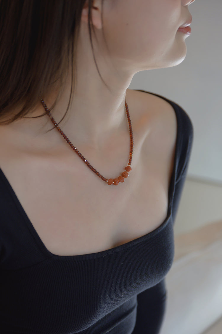 Searing Spark Necklace | Red Jasper Hessonite