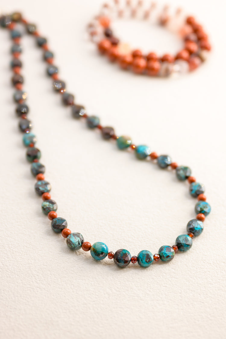 Red Fireworks Sky Necklace | Shattuckite Red Jasper Hessonite