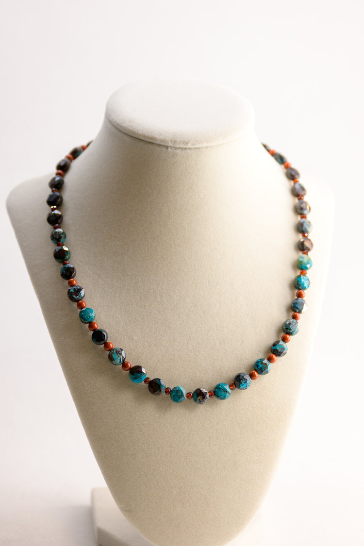 Red Fireworks Sky Necklace | Shattuckite Red Jasper Hessonite