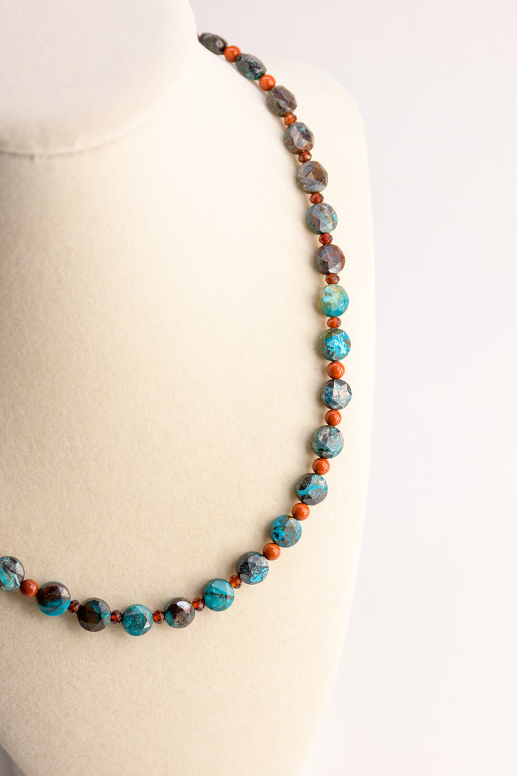 Red Fireworks Sky Necklace | Shattuckite Red Jasper Hessonite