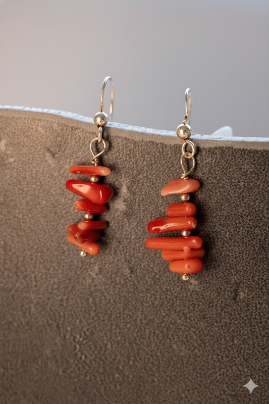 The Sicilian Pulse Earrings | Italian Red Coral (AA)