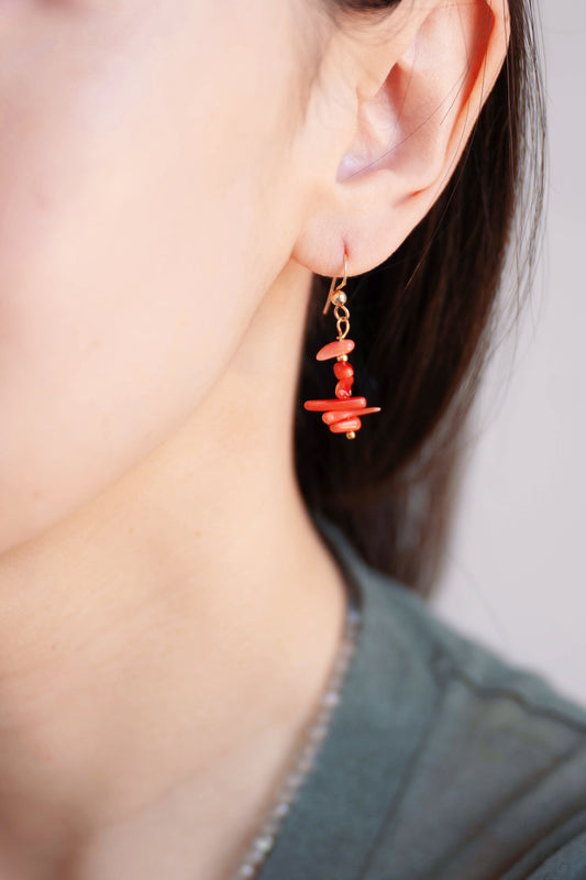 The Sicilian Pulse Earrings | Italian Red Coral (AA)