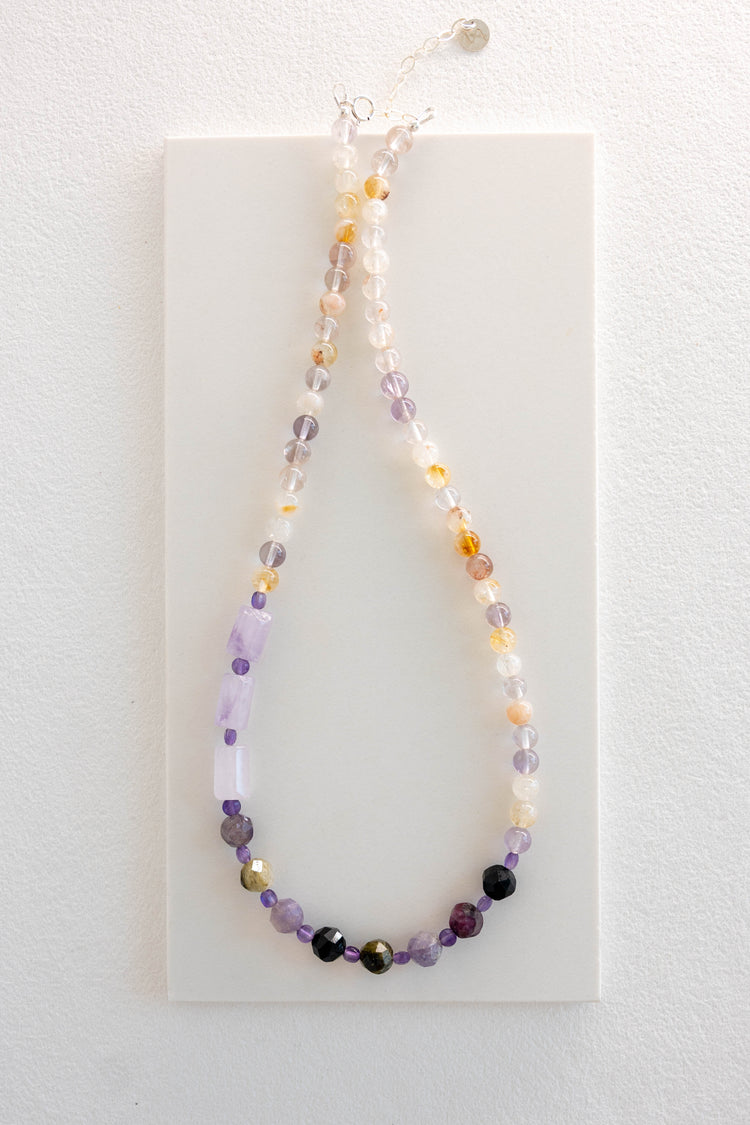 Solar Amethyst Balance Necklace | Tourmaline (A) Lavender Jade Ametrine Amethyst