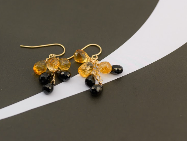 Starlight Symphony Citrine Spinel Earrings