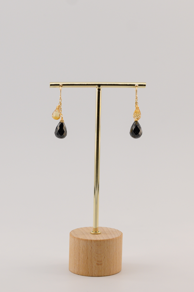 Stellar Cascade Citrine Spinel Earrings