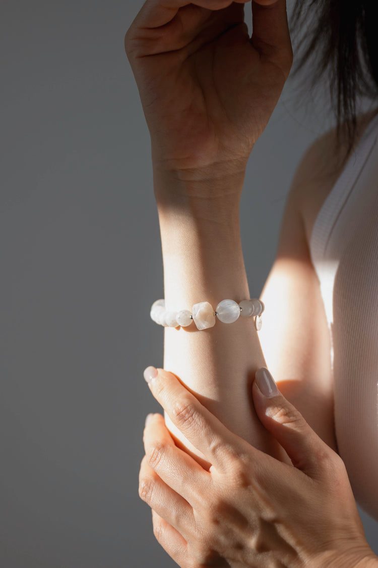 The Moon in Your Tender Light Bracelet | White Moonstone