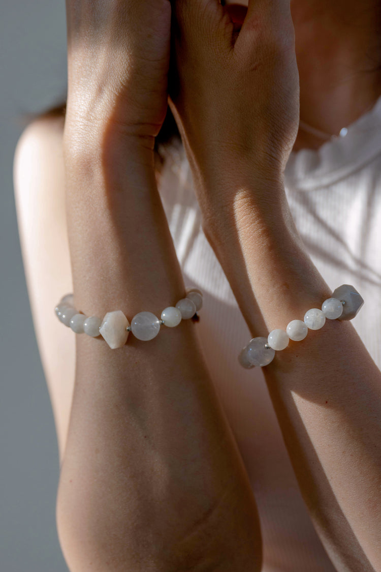 The Moon in Your Tender Light Bracelet | White Moonstone