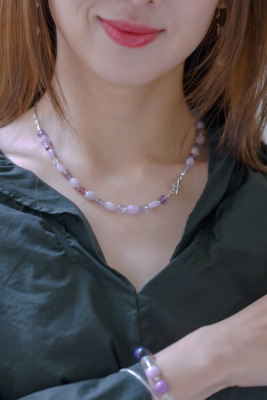 [Final Sale] Thistle Kunzite Freshwater Coin Pearl Necklace