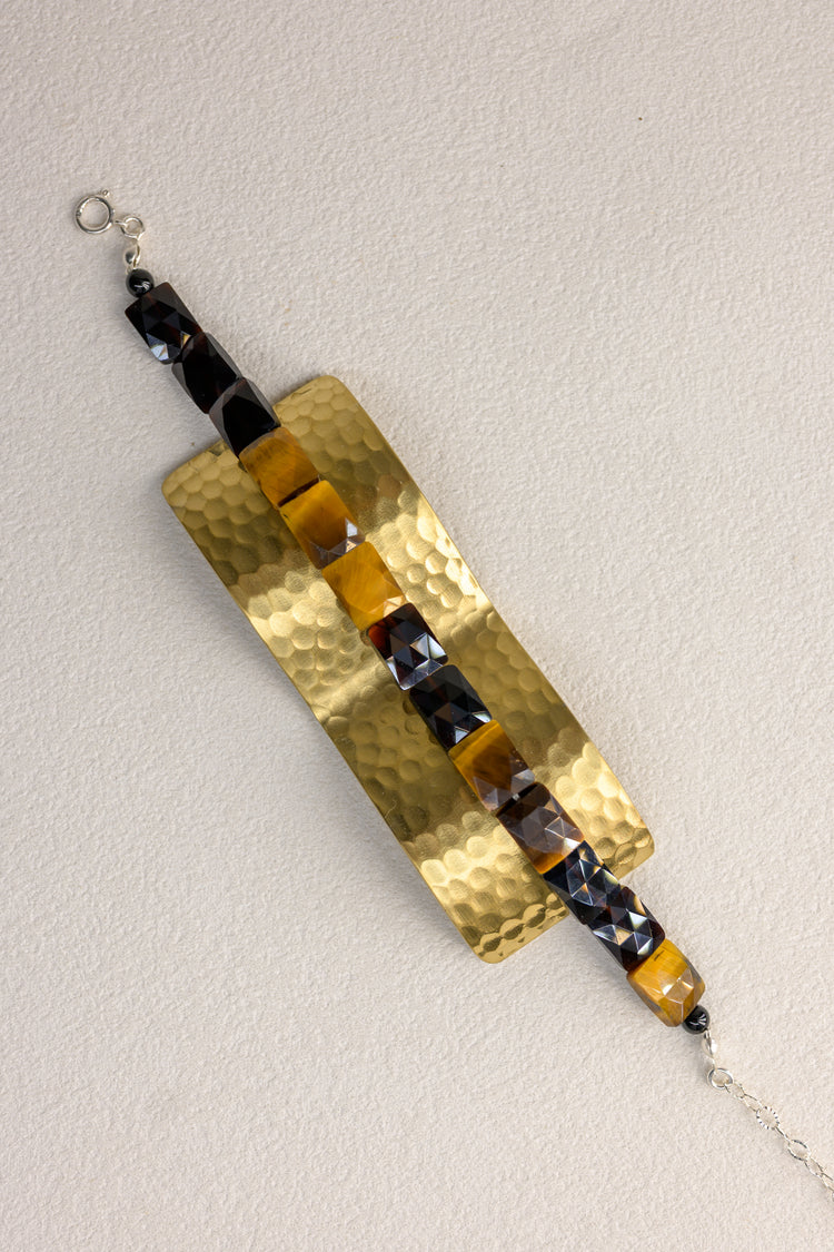 Solar Midnight Bracelet | Black Obsidian Tiger Eyes