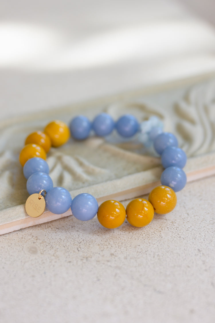 Visionary Spark Bracelet | Angelite Yellow Mookaite Aquamarine