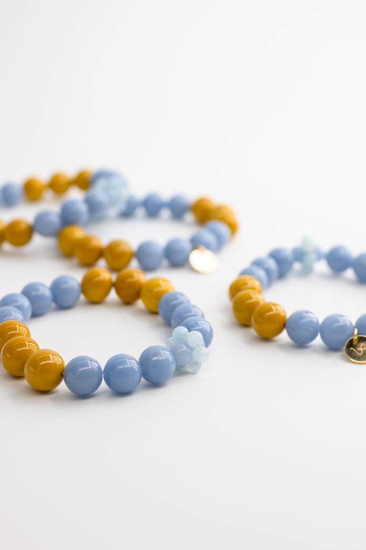 Visionary Spark Bracelet | Angelite Yellow Mookaite Aquamarine