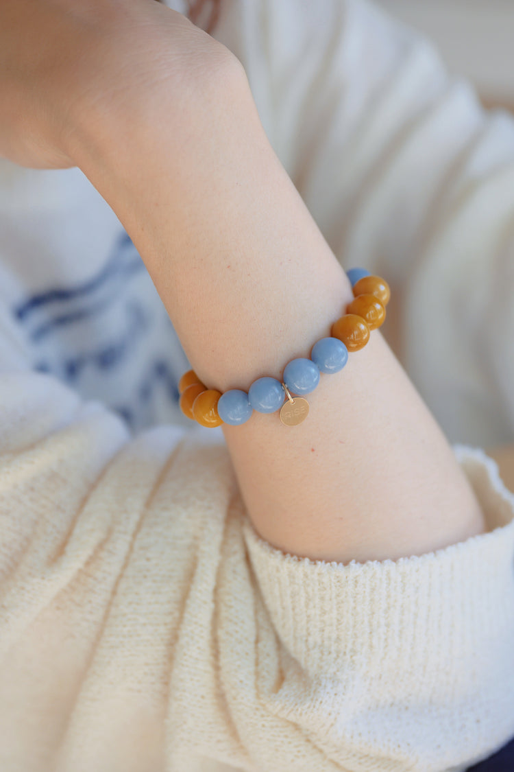 Visionary Spark Bracelet | Angelite Yellow Mookaite Aquamarine