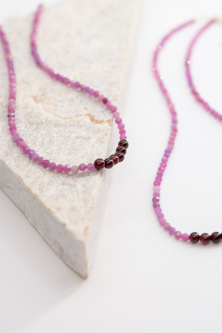 Basic1.0 | Ruby(AA) Garnet Necklace