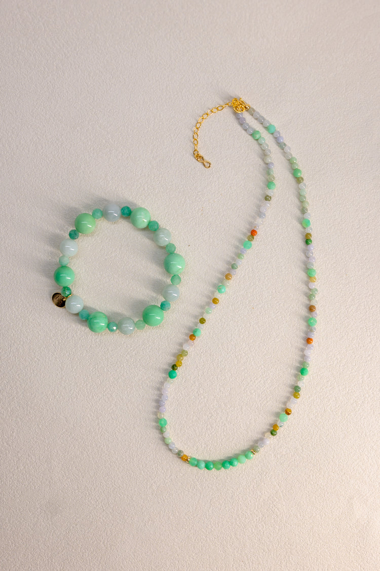 Astro Verdure Necklace | Burma Jade(A) Emerald(A)