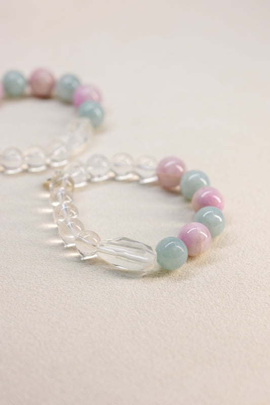 Visionary Spark Bracelet | Burma Jade(AA) Kunzite(AA) Rock Crystal Quartz(AA)