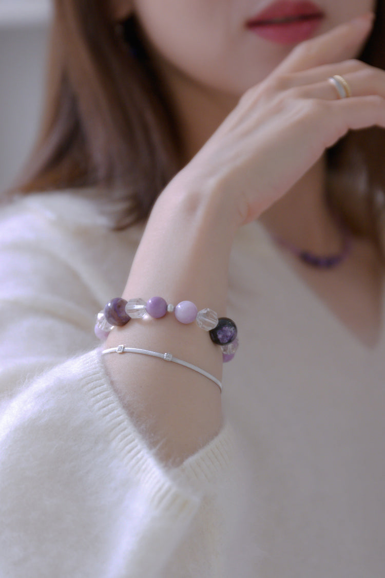 Visionary Spark Bracelet | Charoite Kunzite (A) Phosphosidelite Rock Crystal