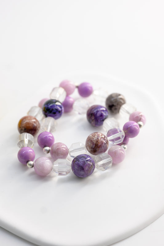 Visionary Spark Bracelet | Charoite Kunzite (A) Phosphosidelite Rock Crystal