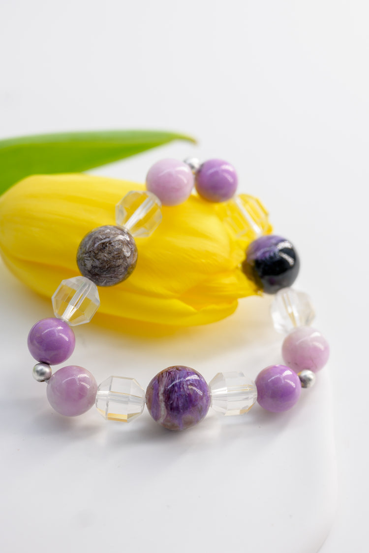 Visionary Spark Bracelet | Charoite Kunzite (A) Phosphosidelite Rock Crystal