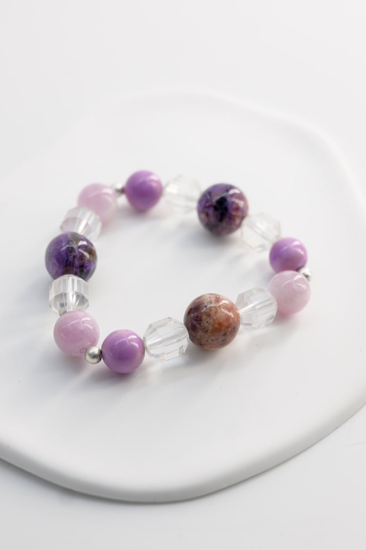 Visionary Spark Bracelet | Charoite Kunzite (A) Phosphosidelite Rock Crystal